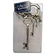 Alice in Wonderland Round Hall Brass Key Chain with Charms